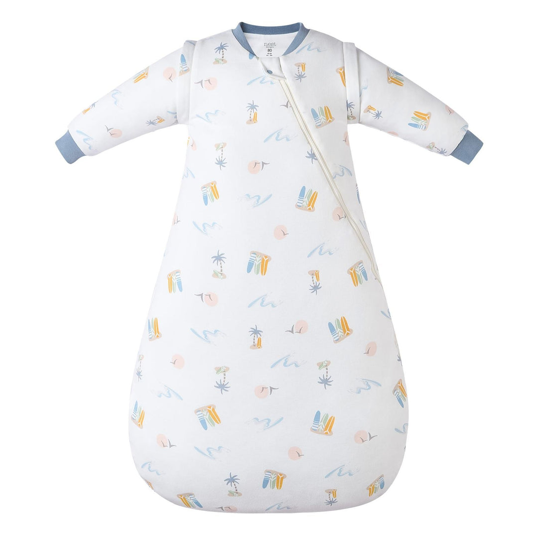 Nest Designs Baby 1.0 TOG Removable Long Sleeve Sleep Bag (Organic Cotton) - Pastel Waves