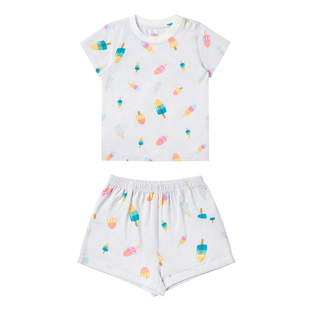 Nest Designs Kids/Baby Short Sleeve Two-Piece PJ Set (Bamboo Jersey) - Summer Pops