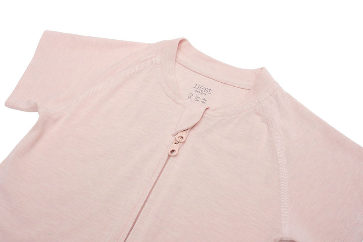 Nest Designs Baby Short Sleeve Slant Opening Romper (Bamboo Jersey) - Rose Smoke