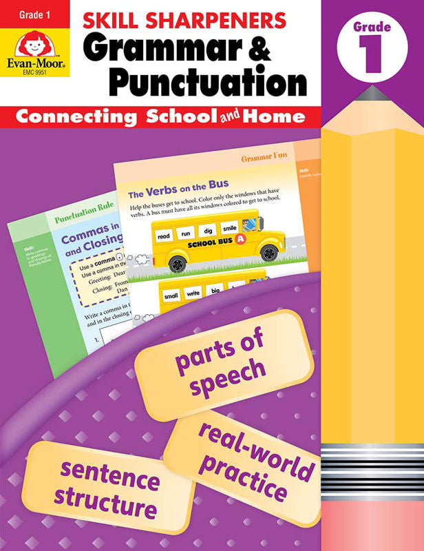 >Evan-Moor Grade 1 Skill Sharpeners Grammar & Punctuation - Activity Book