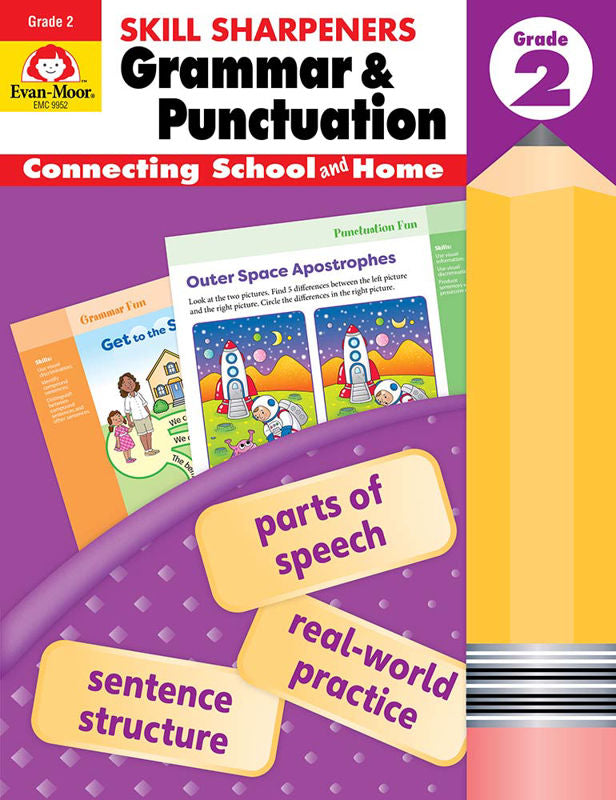 >Evan-Moor Grade 2 Skill Sharpeners Grammar & Punctuation - Activity Book