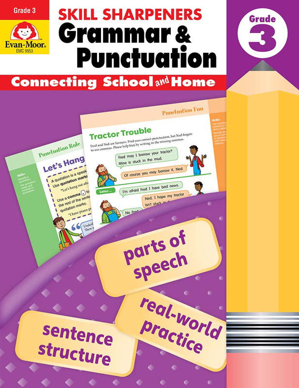 >Evan-Moor Grade 3 Skill Sharpeners Grammar & Punctuation - Activity Book