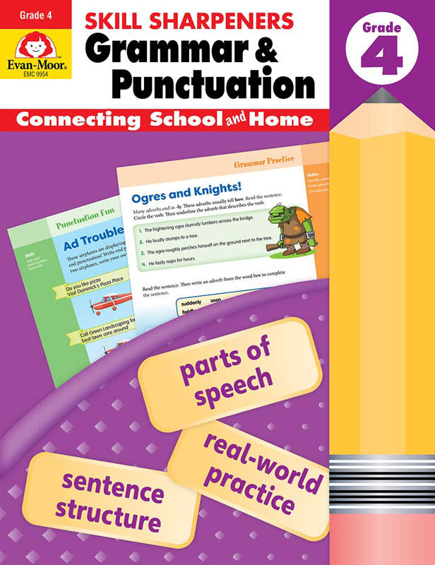 >Evan-Moor Grade 4 Skill Sharpeners Grammar & Punctuation - Activity Book