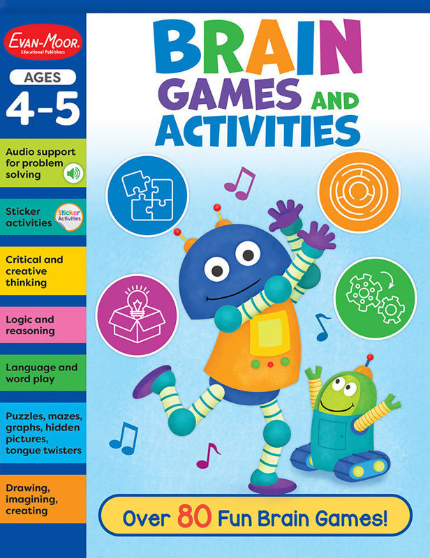>Evan-Moor Grade PreK-K Brain Games and Activities, Ages 4-5