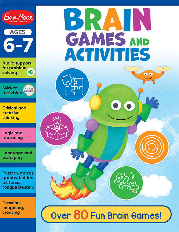 >Evan-Moor Grade 1-2 Brain Games and Activities, Ages 6-7