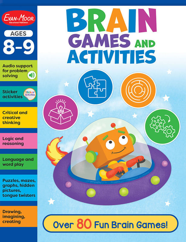 >Evan-Moor Grade 3-4 Brain Games and Activities, Ages 8-9