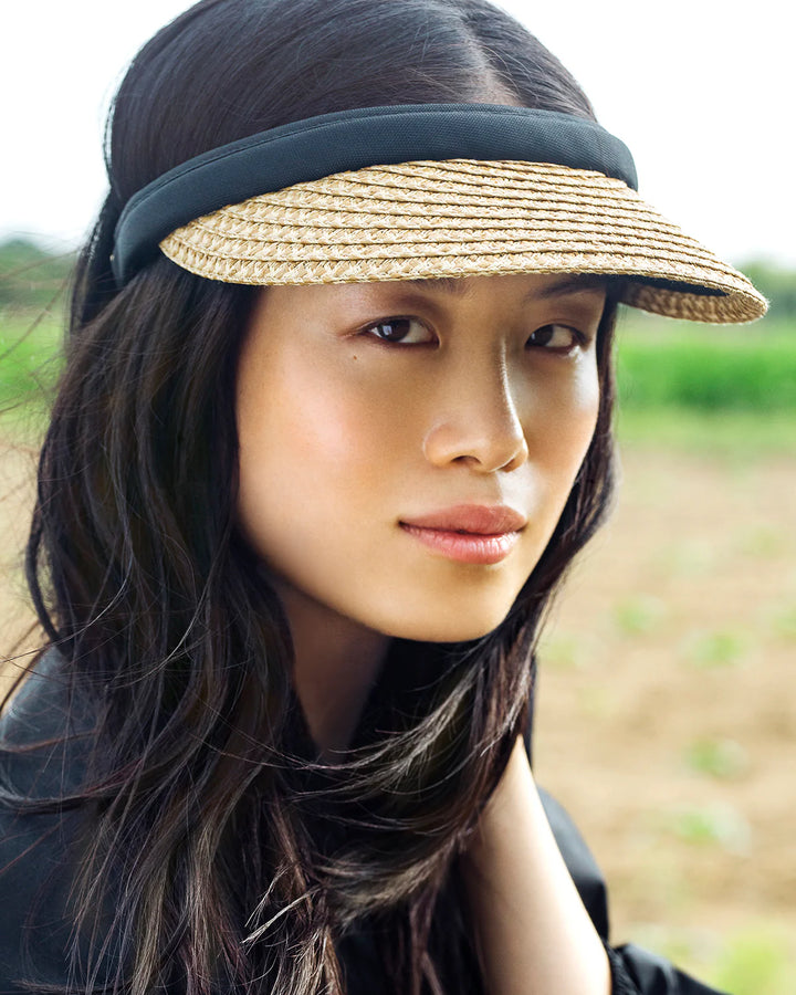 Eric Javits BRADFIELD 13745 Sun Visor Hat in Natural/Black