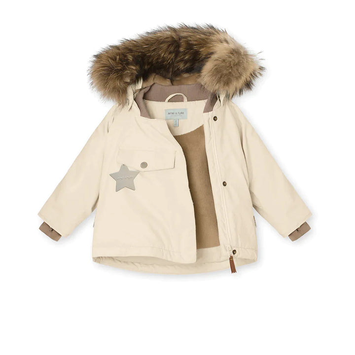 MINI A TURE Kids WANG Winter Jacket w/ Fur Hat - Angora Cream