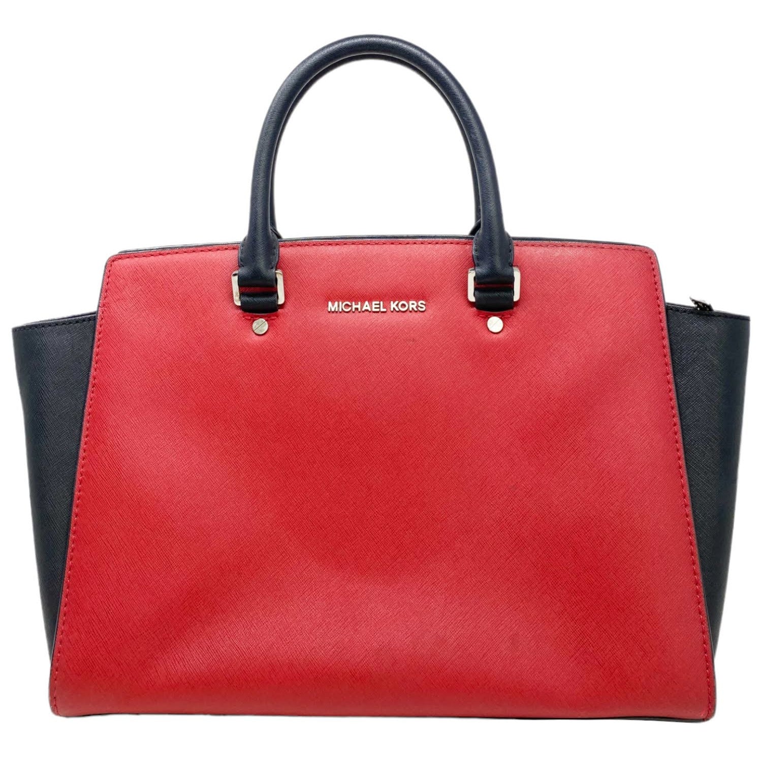 Michael Kors SELMA Medium Saffiano Leather Satchel - Scarlett 