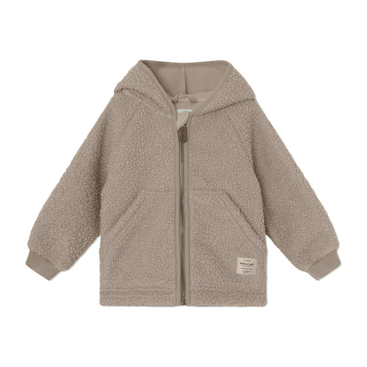 MINI A TURE Kids MATLIFF Teddy Jacket - Grey Brown