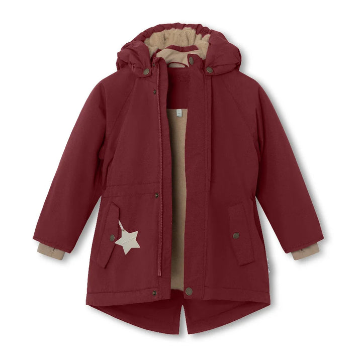 MINI A TURE Kids MATVIKANIA Fleece Lined Winter Jacket - Red Merlot