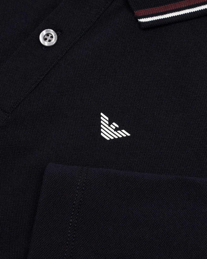 Emporio Armani Kids Boy's Stretch-Pique Short-Sleeved Polo Shirt w/ Trimmed Collar