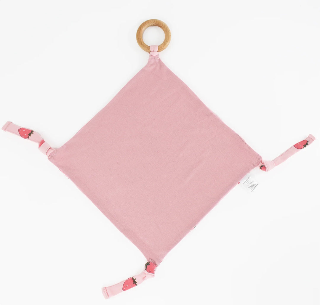 Woolino LOVEY Merino Wool+Organic Cotton w/ Removable Teething Ring - Strawberry