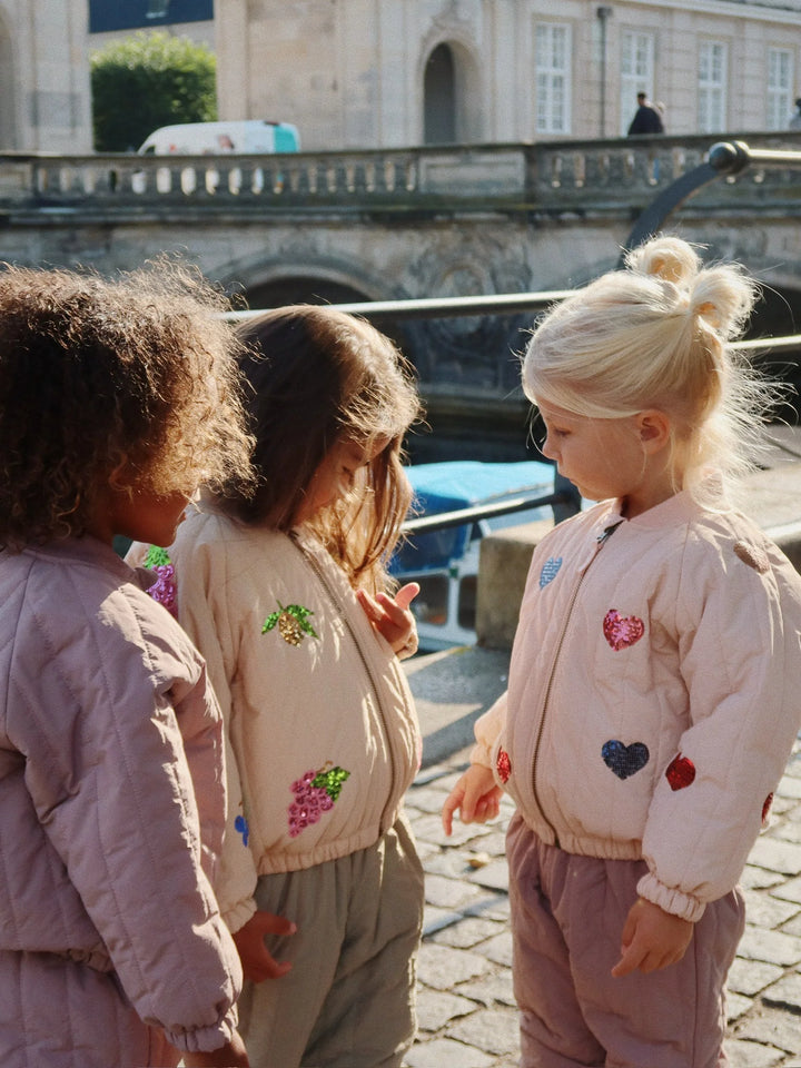 Konges Sloejd Kids JUNO Sequin Bomber Jacket - Cameo Rose