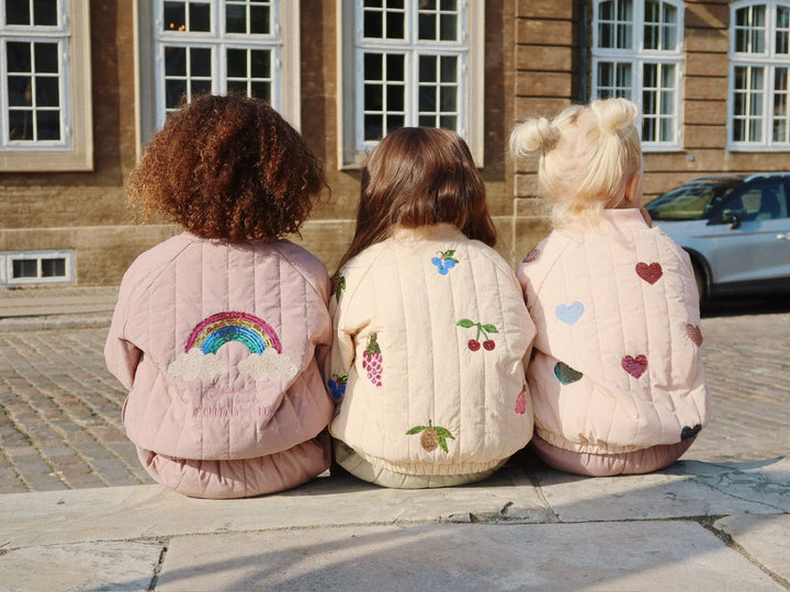 Konges Sloejd Kids JUNO Sequin Bomber Jacket - Cameo Rose