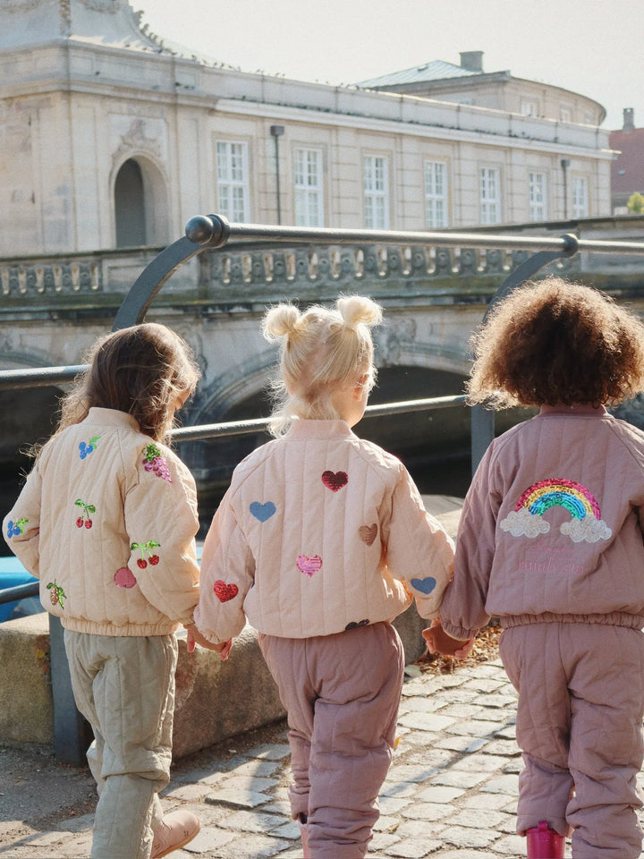 Konges Sloejd Kids JUNO Sequin Bomber Jacket - Cameo Rose