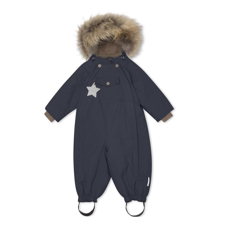 MINI A TURE Kids MATWISTI Snowsuit w/ Fur Hat - Blue Night