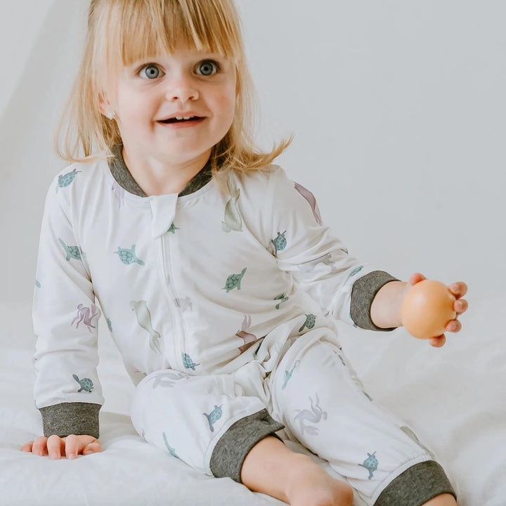 Nest Designs Baby Long Sleeve Romper (Bamboo Jersey) - The Tortoise & The Hare
