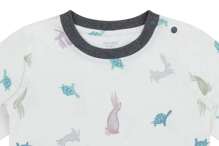 Nest Designs Kids/Baby Two-Piece Long Sleeve PJ Set (Bamboo Jersey) - The Tortoise & The Hare