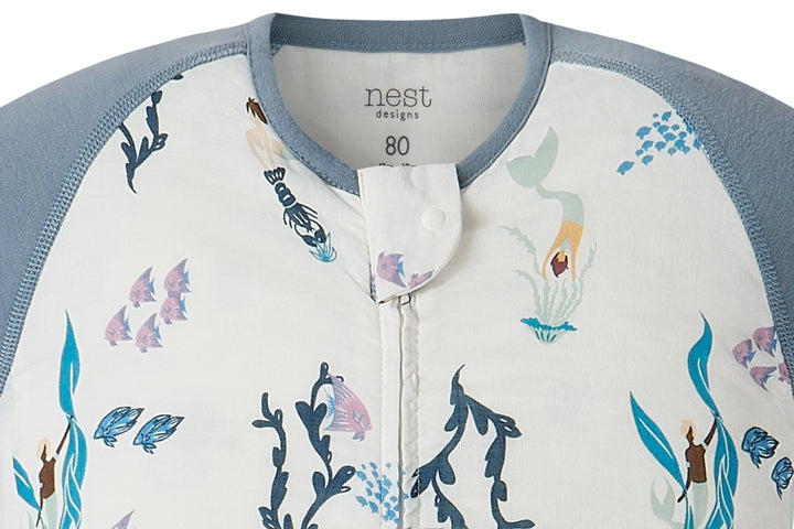 Nest Designs Kids/Baby 0.6 TOG Short Sleeve Footed Sleep Suit (Bamboo Pima) - Splish Splash