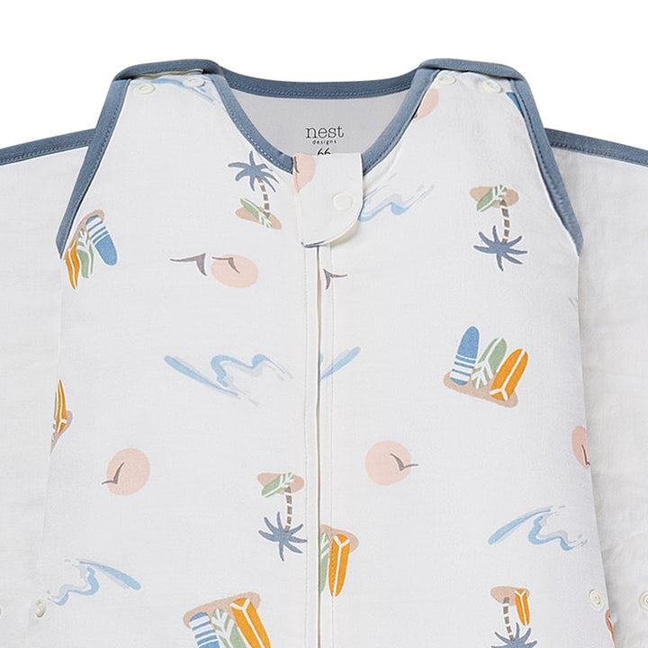 Nest Designs Baby 0.5 TOG Swaddle Sleep Bag (Bamboo Cotton) - Pastel Waves