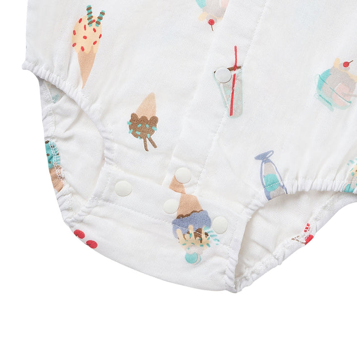 Nest Designs Baby Sleeveless Button Down Onesie (Bamboo) - Ice Cream Summer