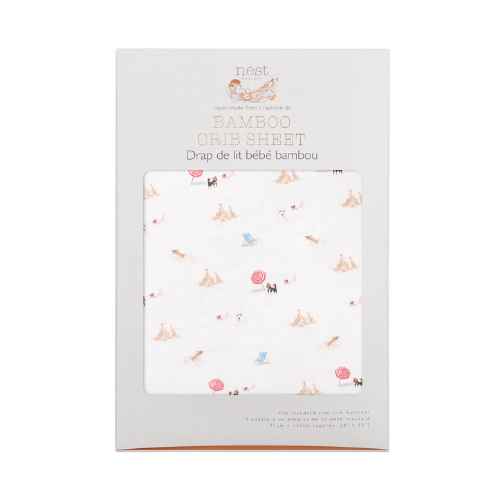 Nest Designs Cotton Fitted Twin Sheet - Beach Daze 193x99cm