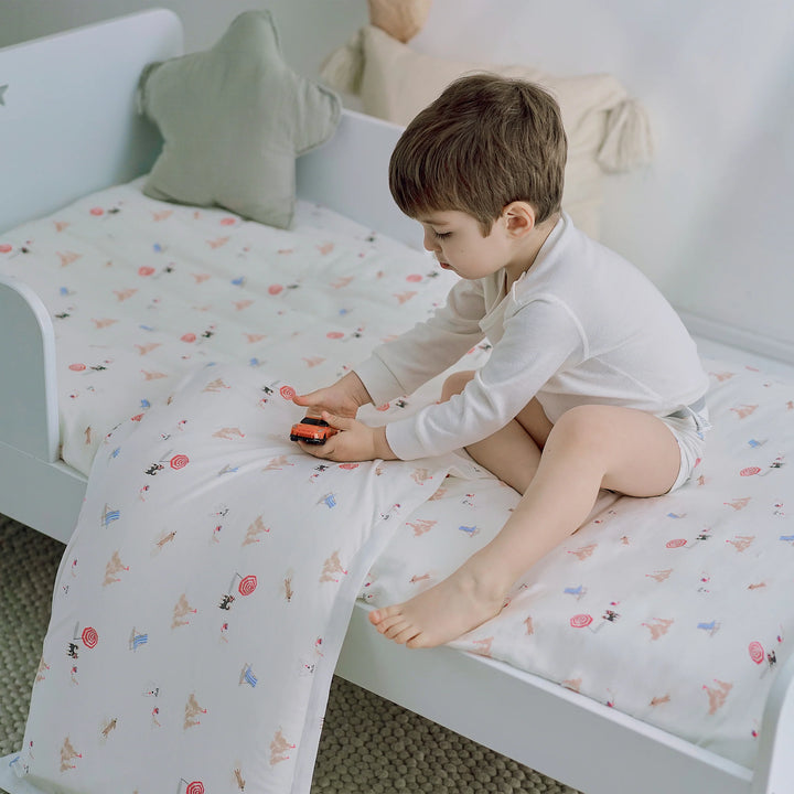 Nest Designs Cotton Fitted Twin Sheet - Beach Daze 193x99cm