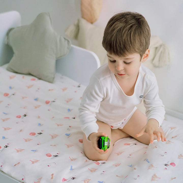 Nest Designs Cotton Fitted Twin Sheet - Beach Daze 193x99cm