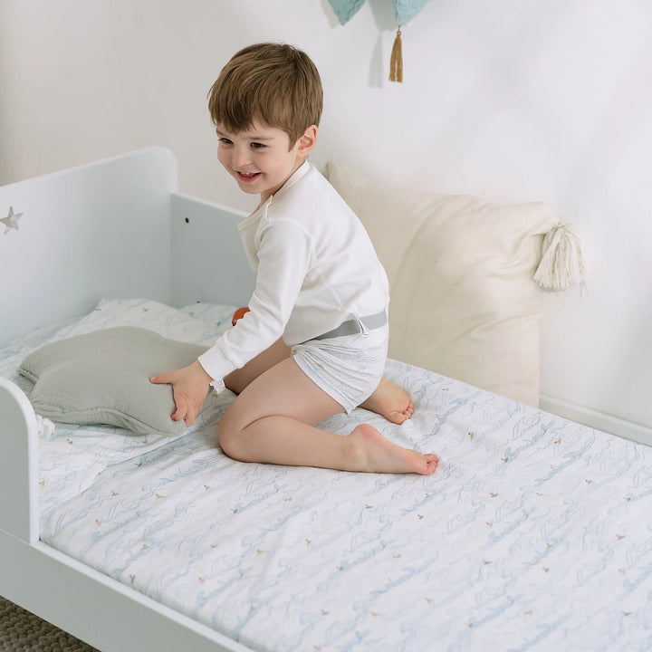 Nest Designs Cotton Fitted Twin Sheet - Surf's Up 193x99cm