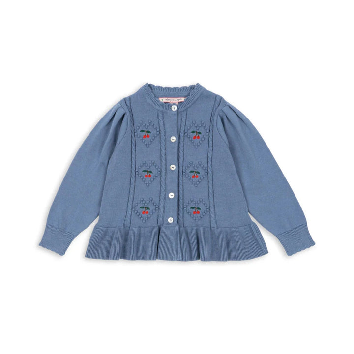 Konges Sloejd Kids Girls Soleil Cardigan+Shirt Set - Country Blue