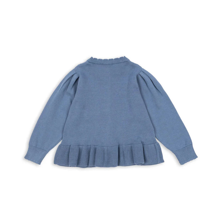 Konges Sloejd Kids Girls Soleil Cardigan+Shirt Set - Country Blue