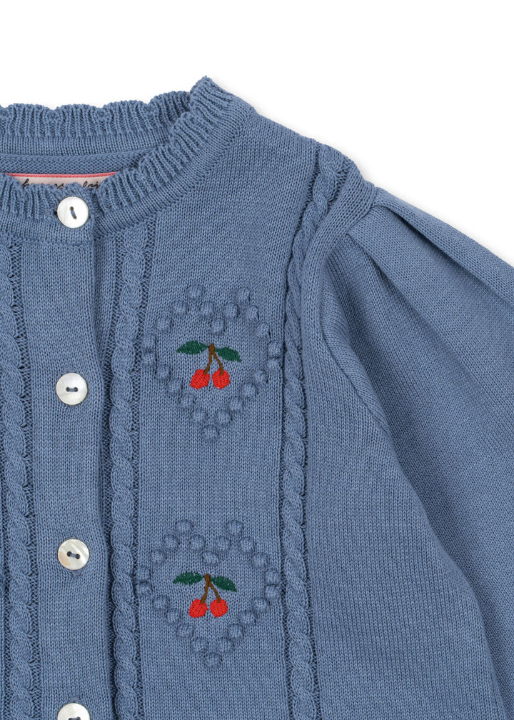 Konges Sloejd Kids Girls Soleil Cardigan+Shirt Set - Country Blue