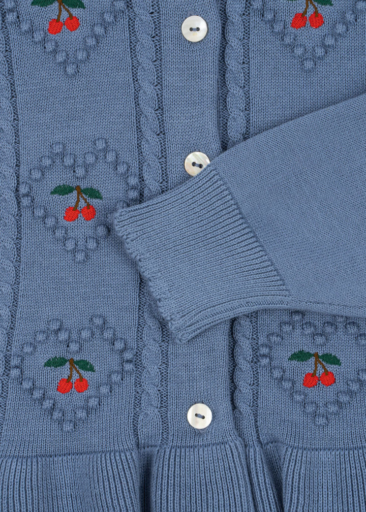 Konges Sloejd Kids Girls Soleil Cardigan+Shirt Set - Country Blue