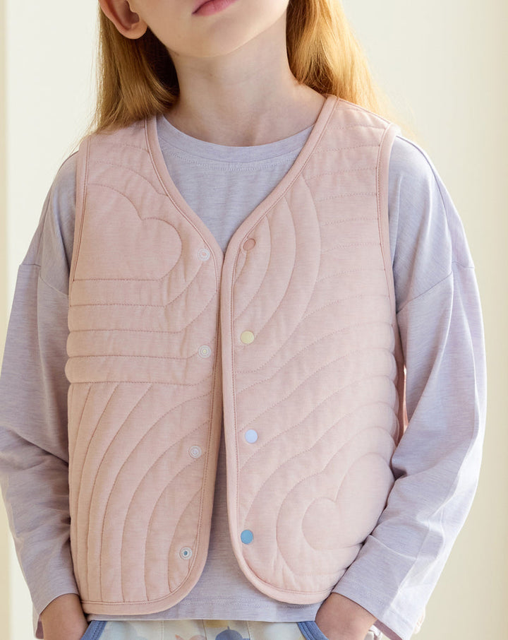Nest Designs - Petite Revery Kids Cotton Quilted Cloud Vest - Rose Smoke