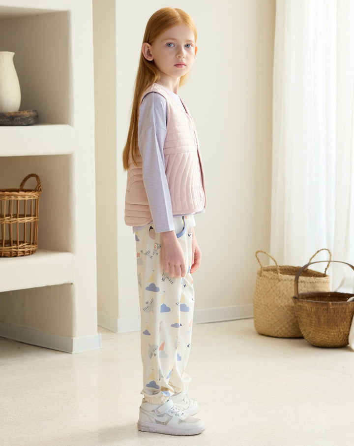 Nest Designs - Petite Revery Kids Cotton Quilted Cloud Vest - Rose Smoke