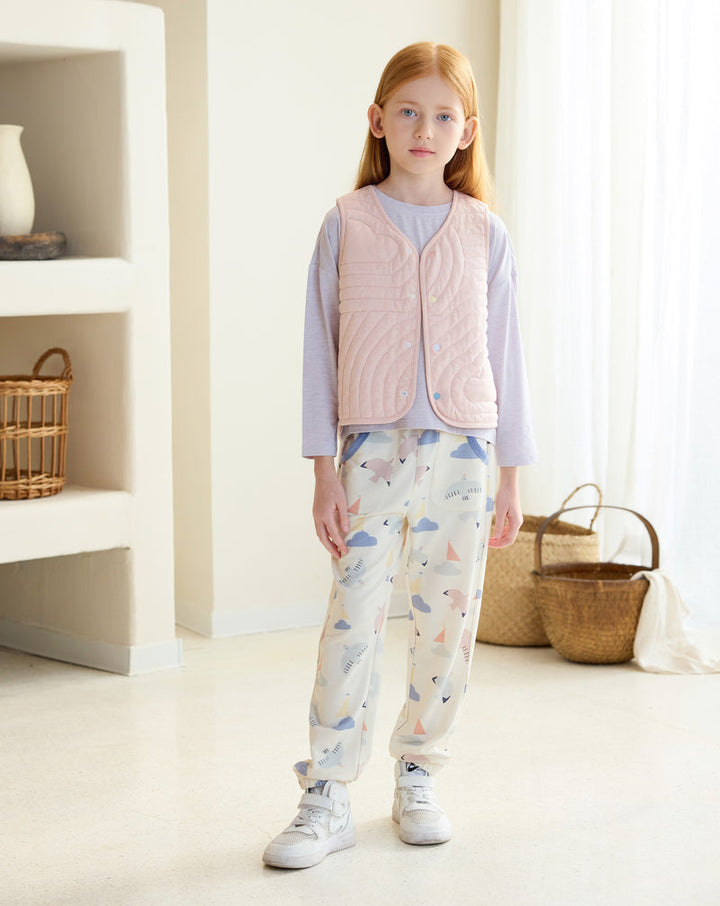 Nest Designs - Petite Revery Kids Cotton Quilted Cloud Vest - Rose Smoke