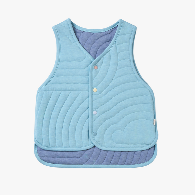 Nest Designs - Petite Revery Kids Cotton Quilted Cloud Vest - Forget-Me-Not
