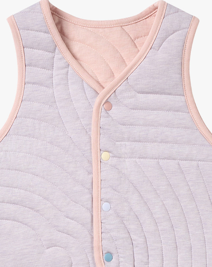 Nest Designs - Petite Revery Kids Cotton Quilted Cloud Vest - Rose Smoke