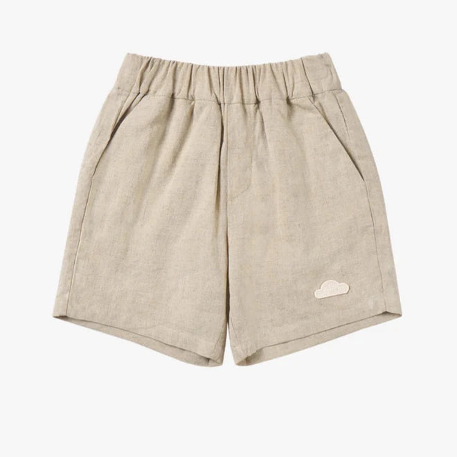 Nest Designs - Petite Revery Kids Washed Linen Shorts - Sandy Neutral