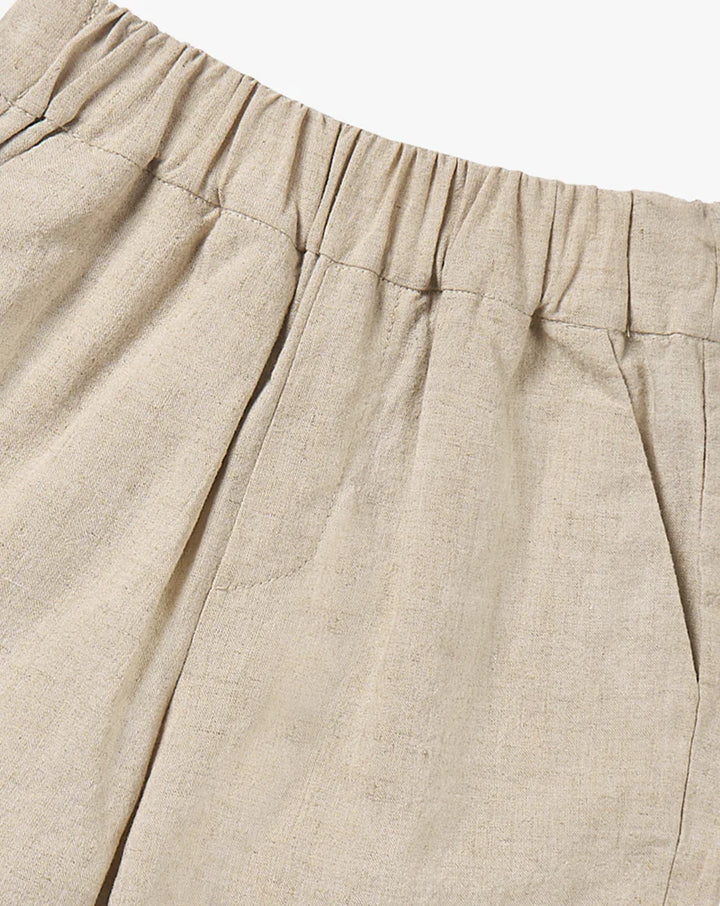 Nest Designs - Petite Revery Kids Washed Linen Shorts - Sandy Neutral