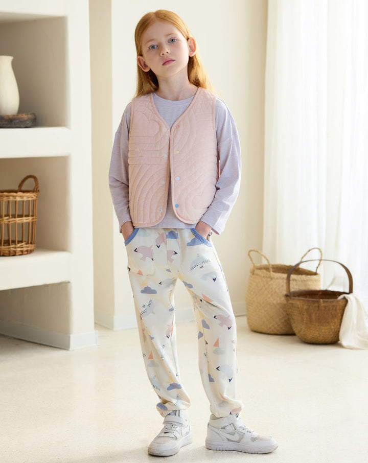 Nest Designs - Petite Revery Kids French Terry Contrast Trim Joggers - Summer Sailing