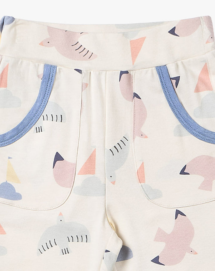 Nest Designs - Petite Revery Kids French Terry Contrast Trim Joggers - Summer Sailing