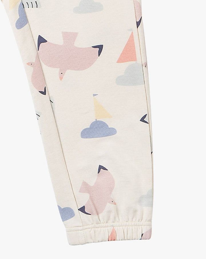 Nest Designs - Petite Revery Kids French Terry Contrast Trim Joggers - Summer Sailing