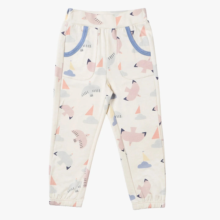 Nest Designs - Petite Revery Kids French Terry Contrast Trim Joggers - Summer Sailing