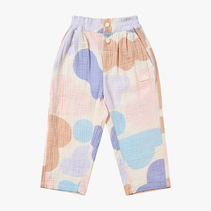 Nest Designs - Petite Revery Kids Wrinkled Muslin Pants - Cloudy Seashells