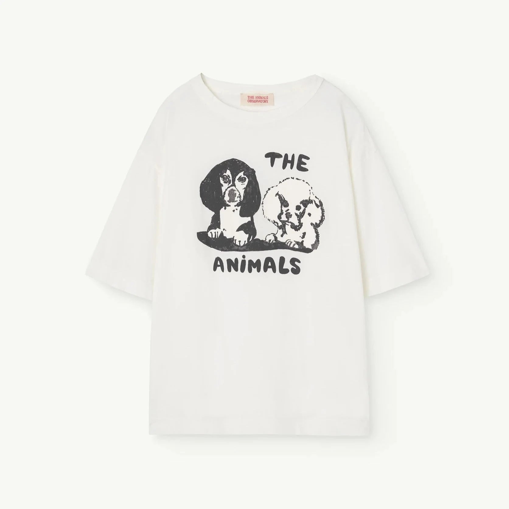 THE ANIMALS OBSERVATORY Kids White Puppies Rooster Oversize T