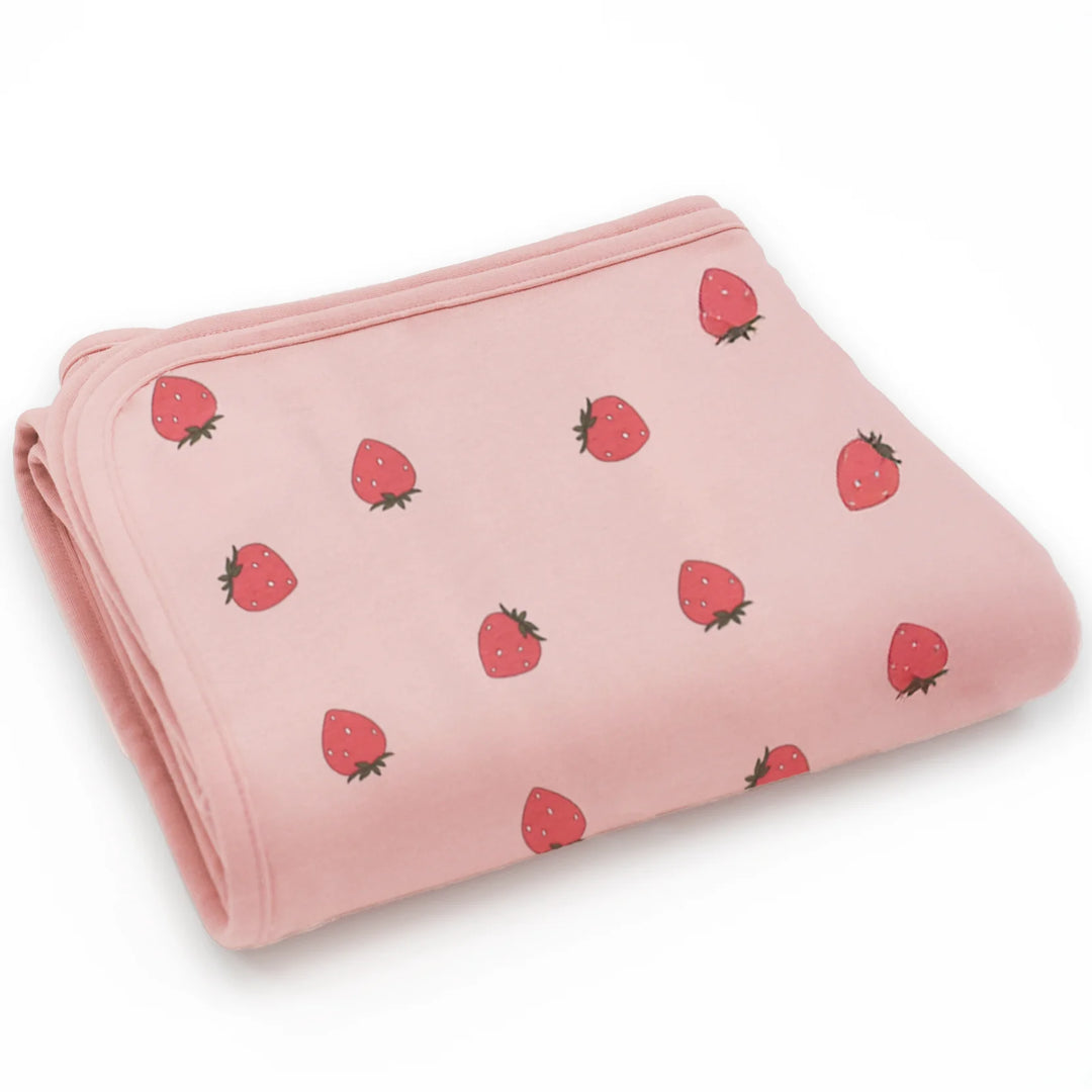 Woolino Toddler Blanket 4 Season Merino Wool Blanket 52.5" x 40" - Strawberry