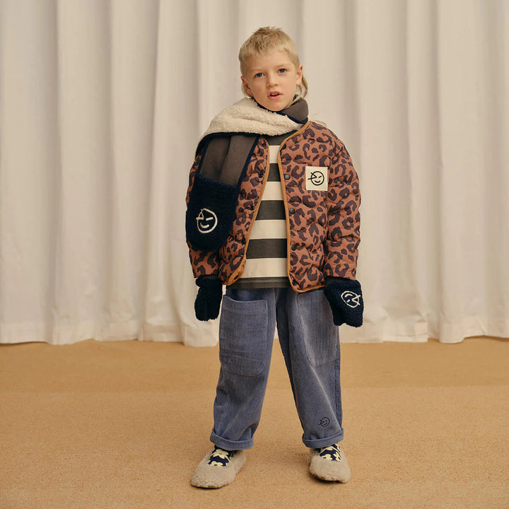 Wynken Kids Daily Down Jacket in Brun Animal Print