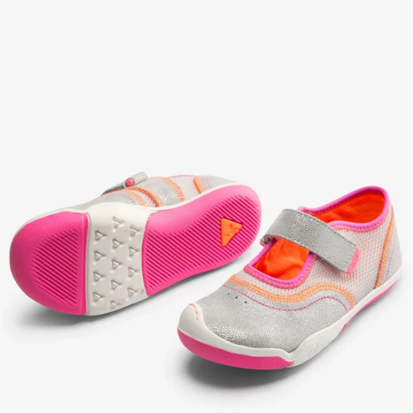 PLAE Kids Emme Silver Pink Sneaker Shoes - Main Image